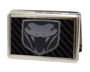 Business Card Holder - LARGE - Dodge Viper Marquetry Carbon Fiber Metal Metal ID Cases Dodge   