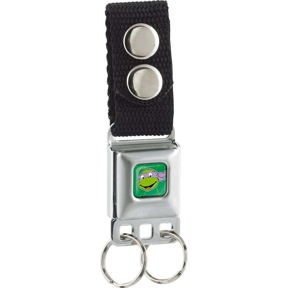 Keychain - Classic Teenage Mutant Ninja Turtles Donatello Face Turtle Shell Full Color Green Keychains Teenage Mutant Ninja Turtles